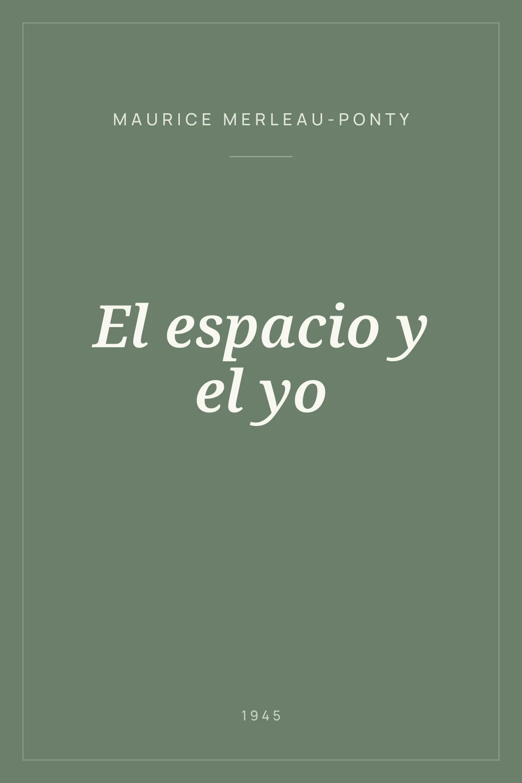 Portada de El espacio y el yo