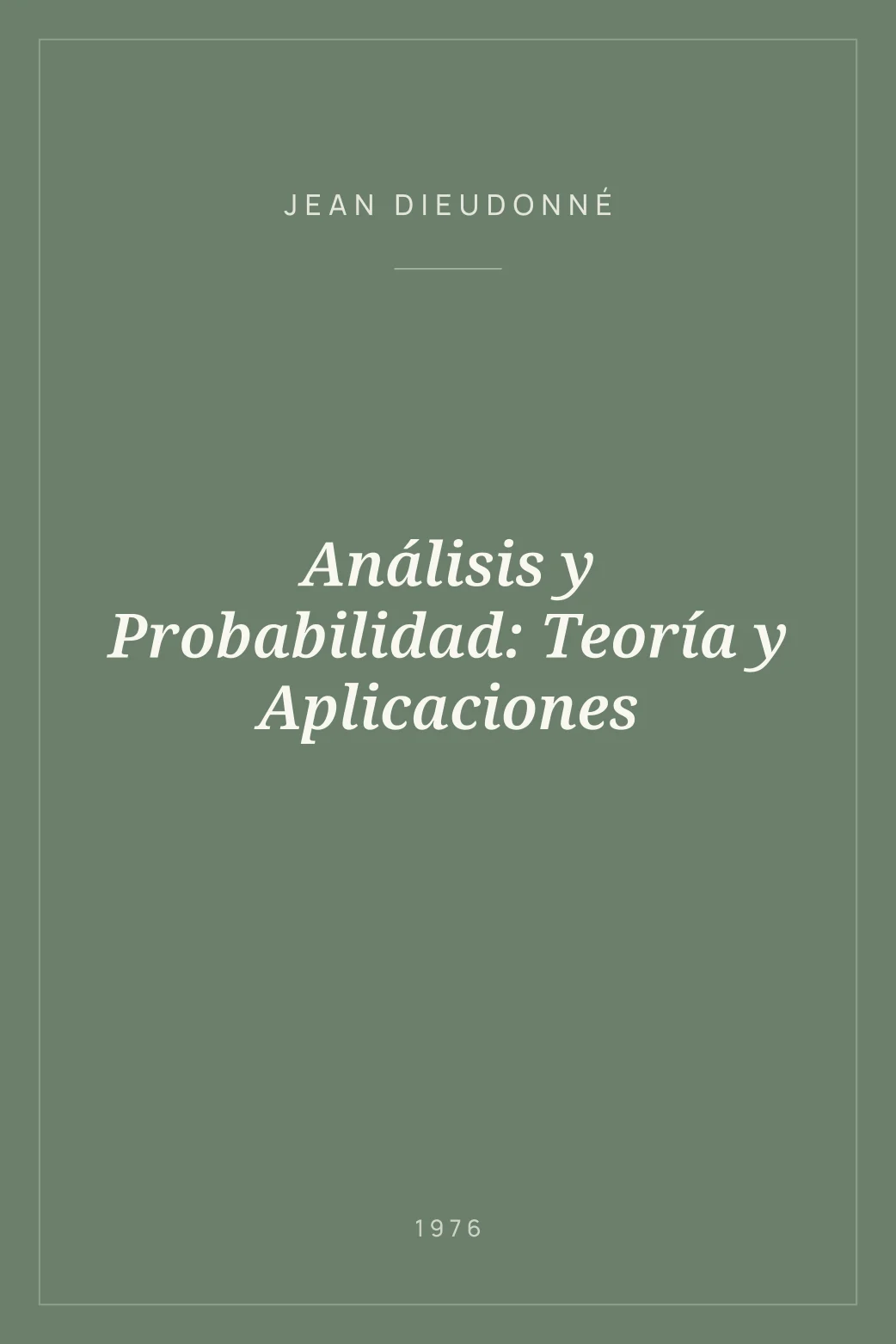 Portada de Análisis y Probabilidad: Teoría y Aplicaciones