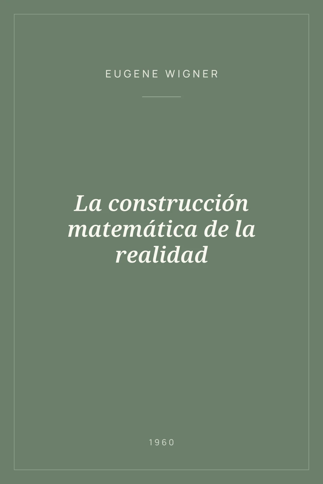 Portada de La construcción matemática de la realidad