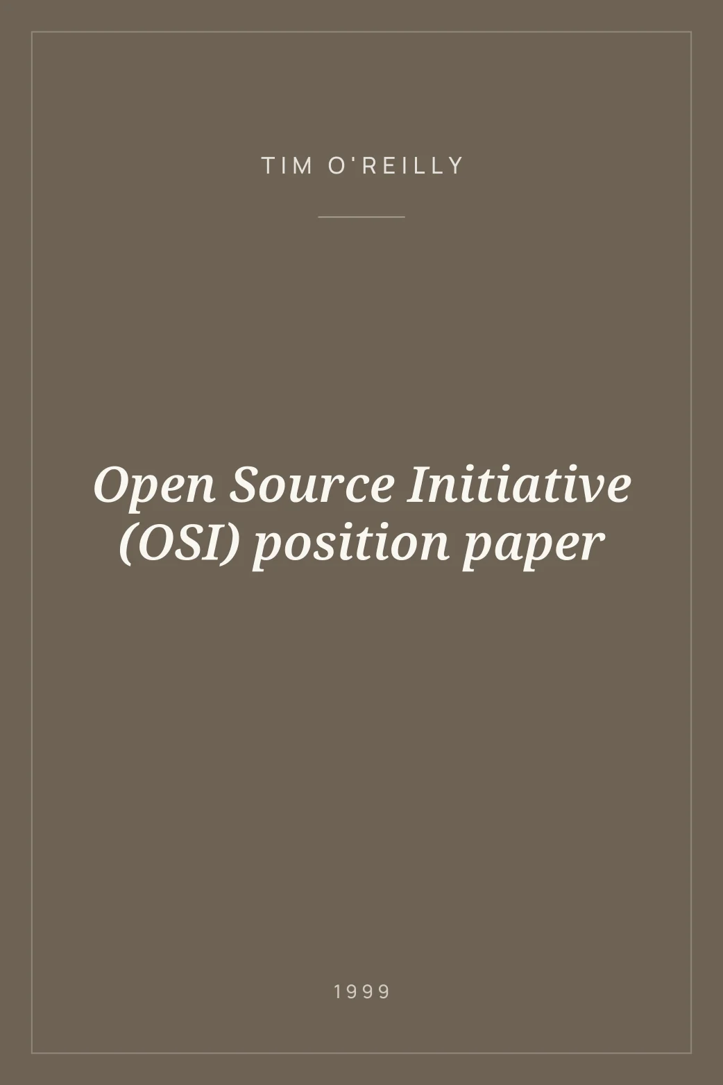 Portada de Open Source Initiative (OSI) position paper
