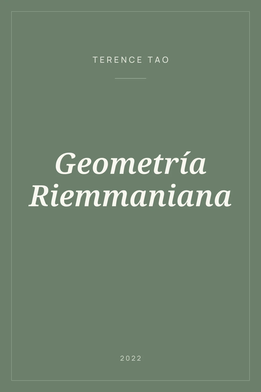 Portada de Geometría Riemmaniana