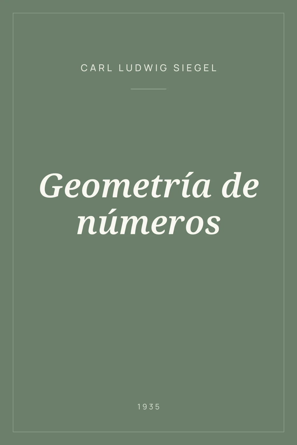 Portada de Geometría de números