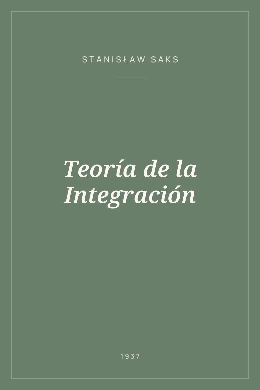 Portada de Teoría de la Integración