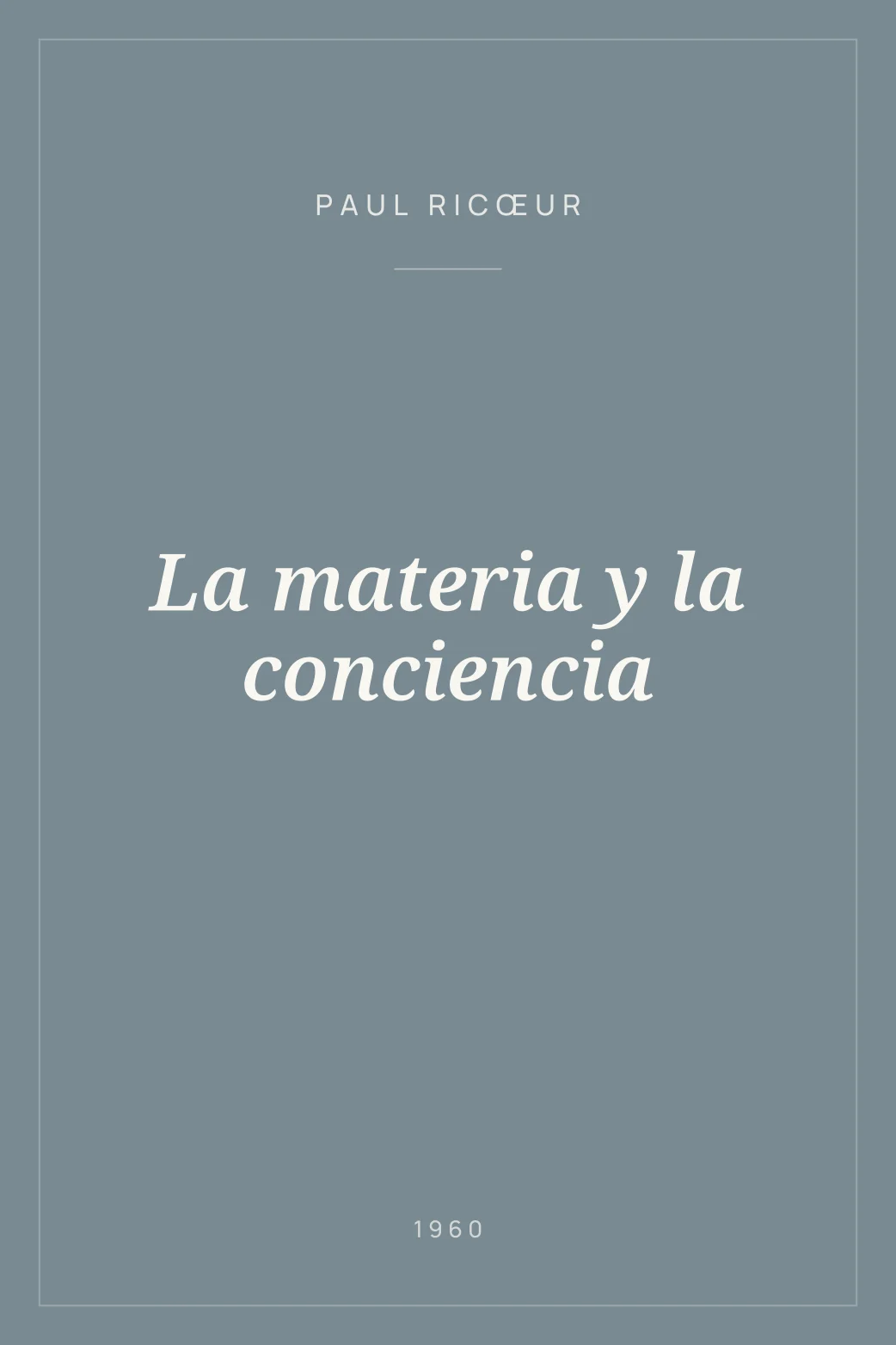Portada de La materia y la conciencia