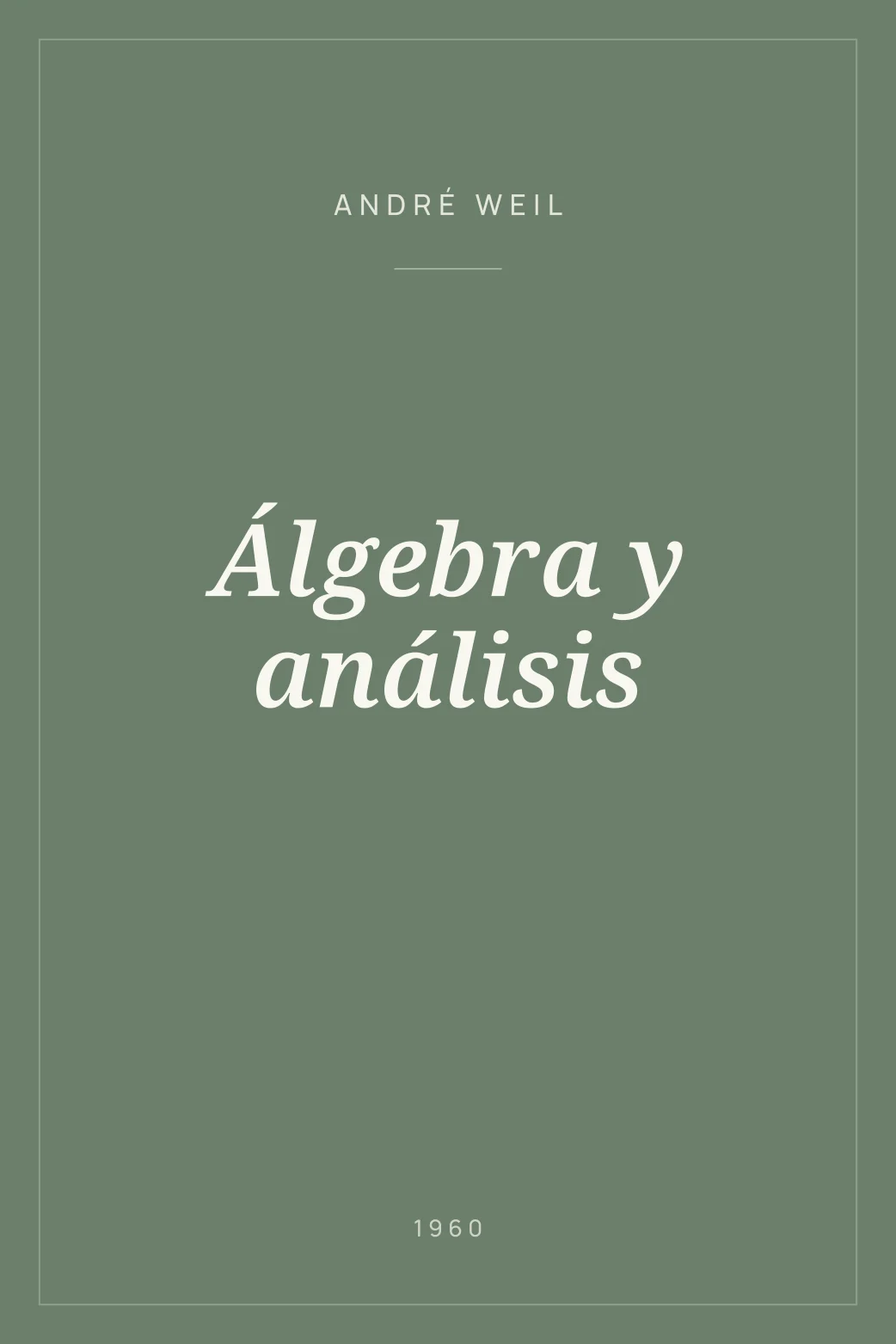 Portada de Álgebra y análisis