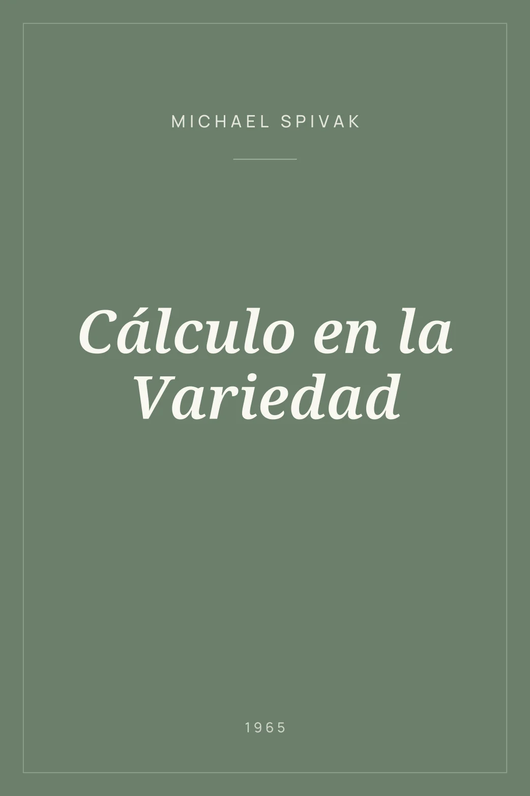 Portada de Cálculo en la Variedad