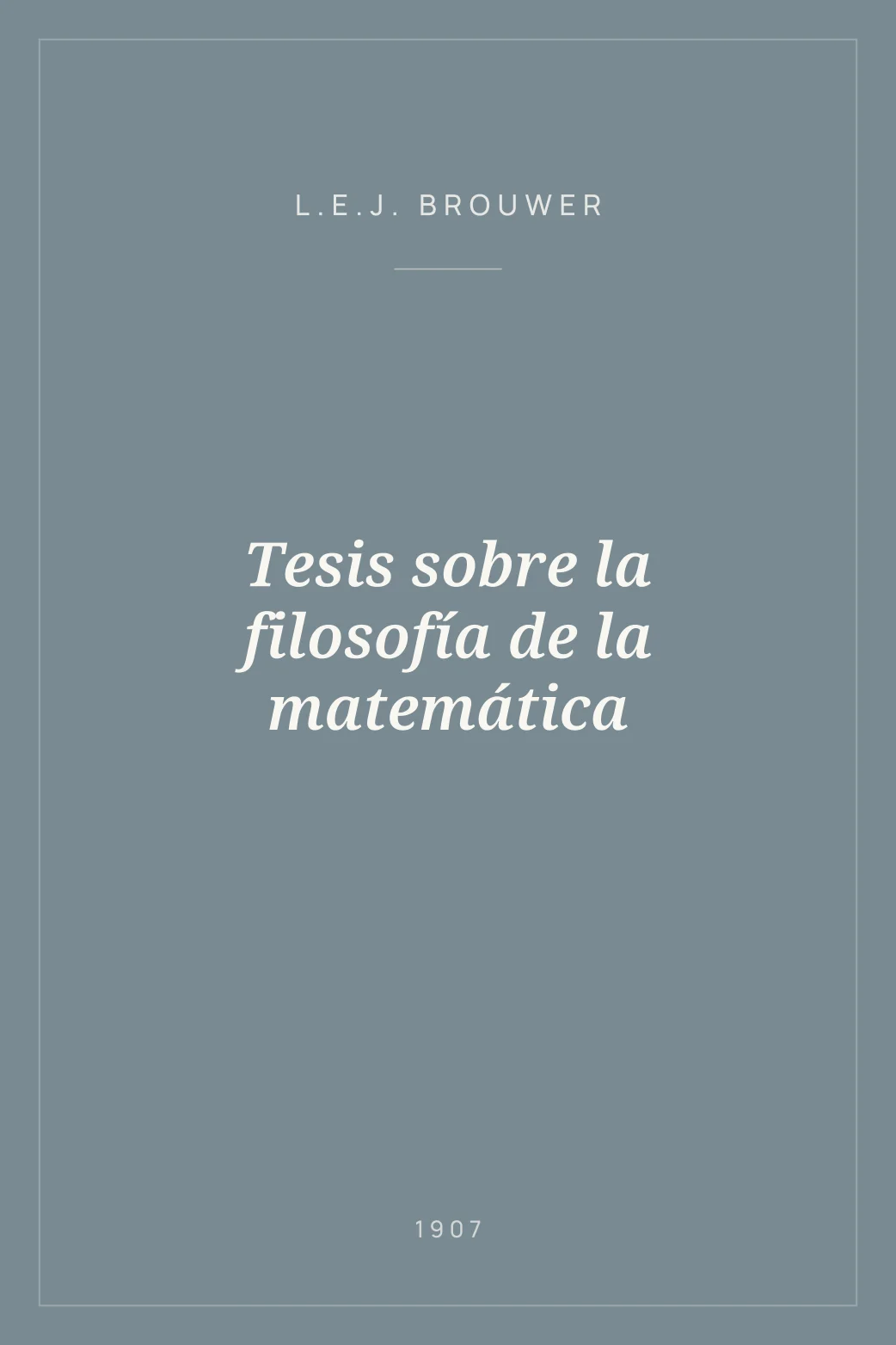 Portada de Tesis sobre la filosofía de la matemática