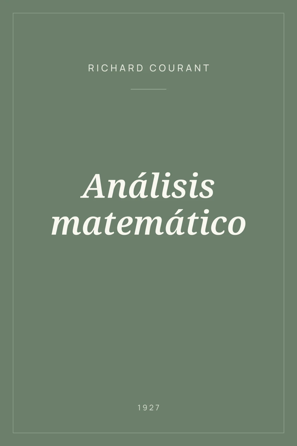 Portada de Análisis matemático