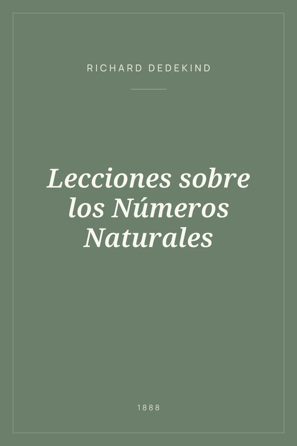 Portada de Lecciones sobre los Números Naturales