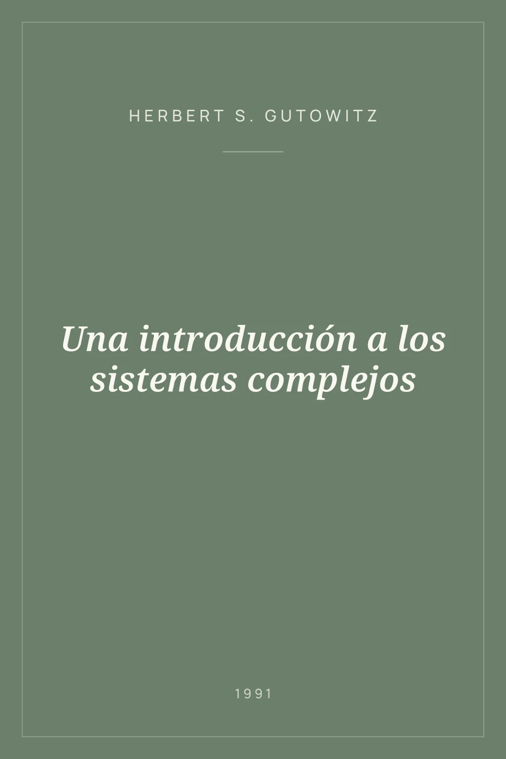 Portada de Una introducción a los sistemas complejos