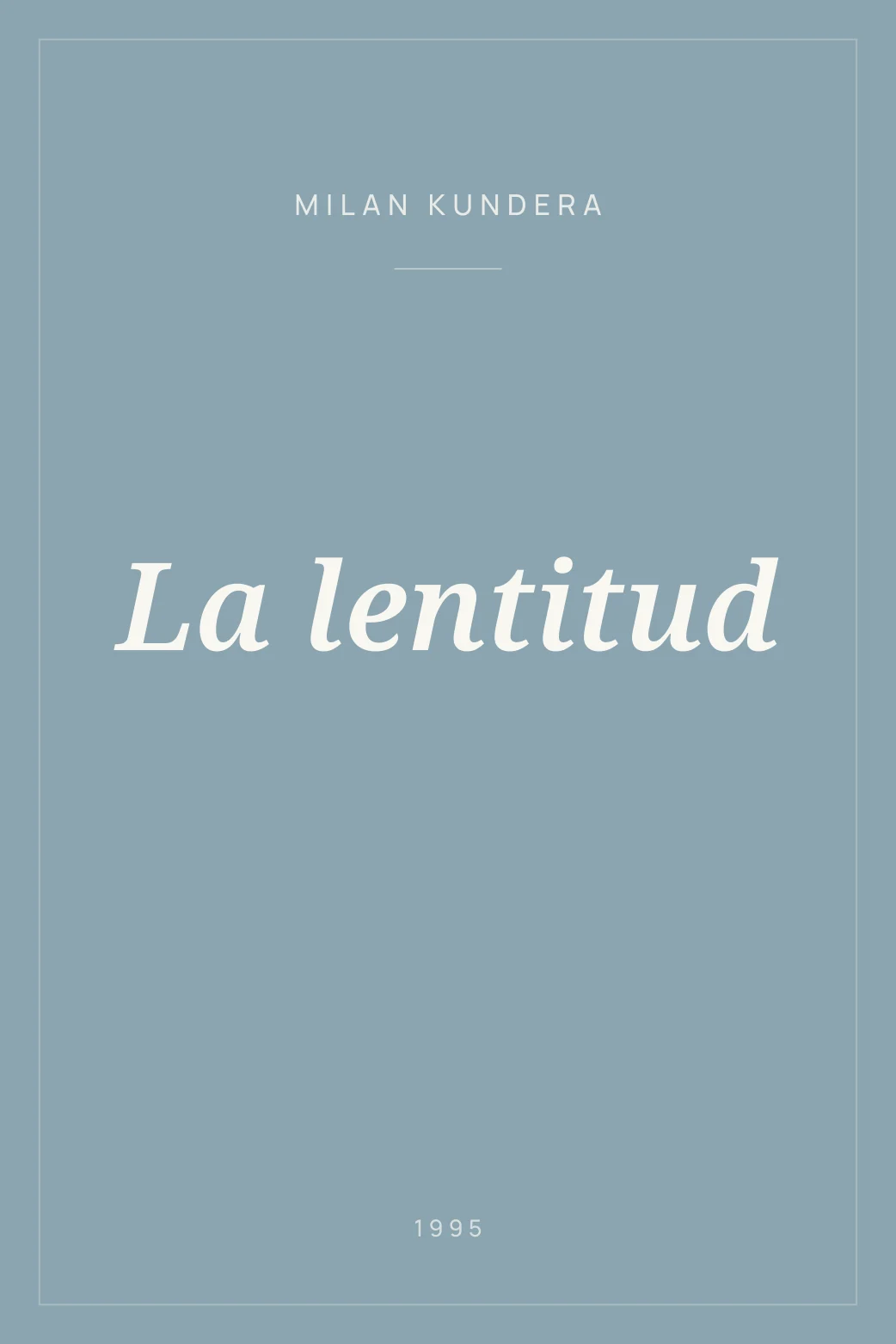 Portada de La lentitud