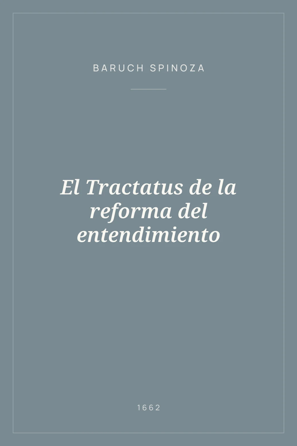 Portada de El Tractatus de la reforma del entendimiento