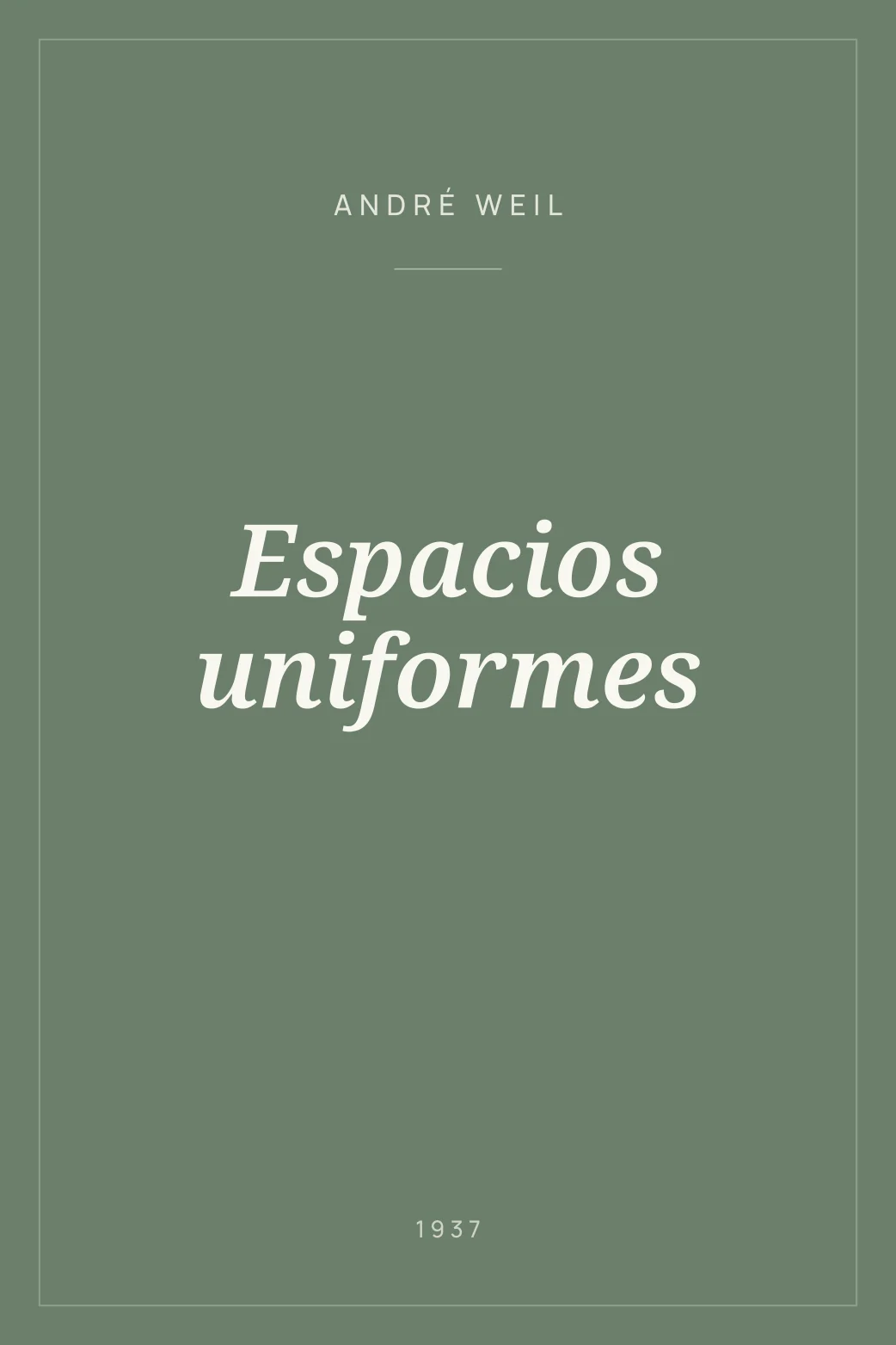 Portada de Espacios uniformes