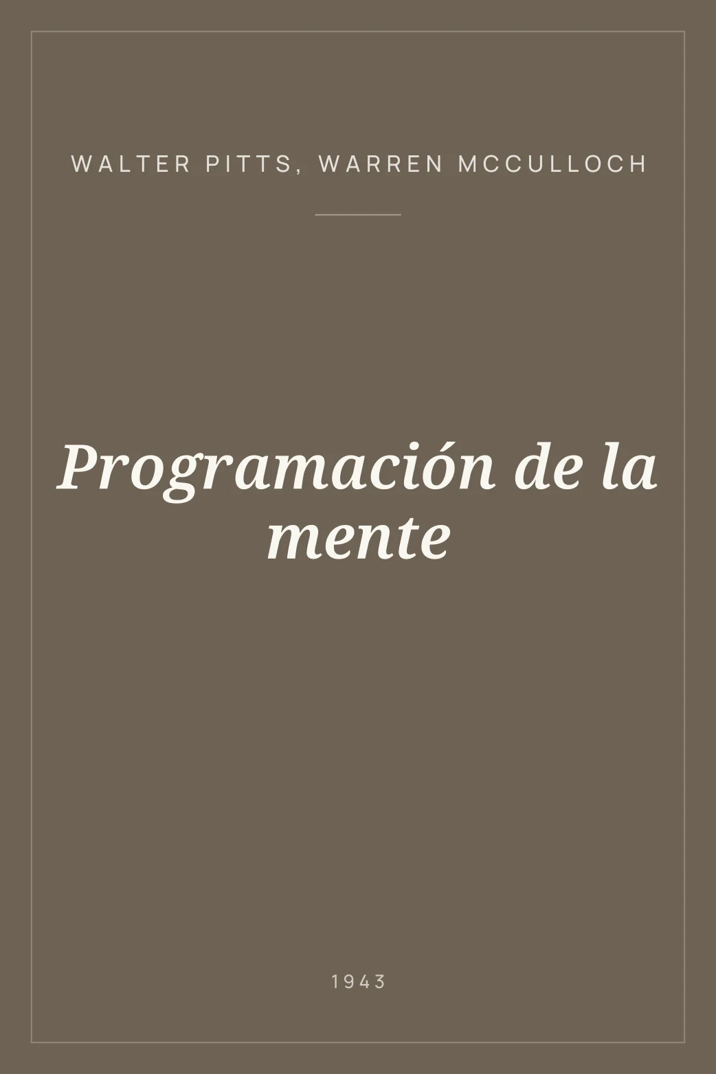 Portada de Programación de la mente