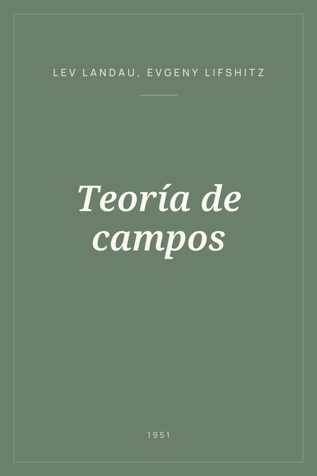 Portada de Teoría de campos