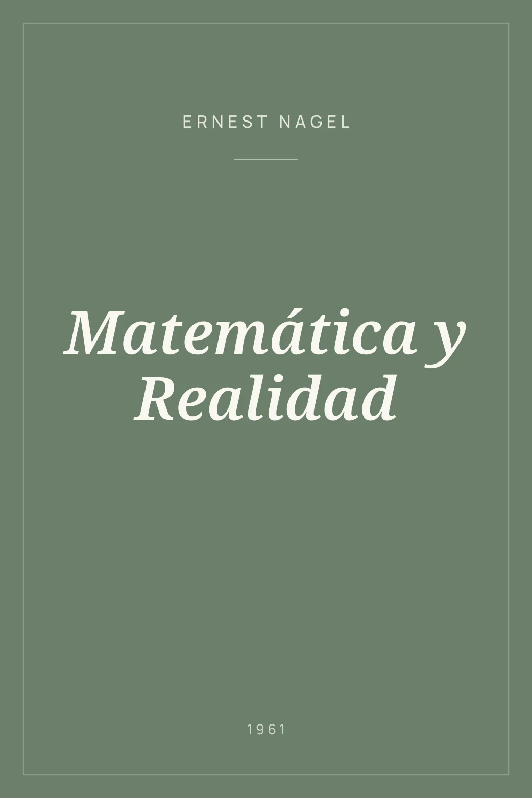 Portada de Matemática y Realidad