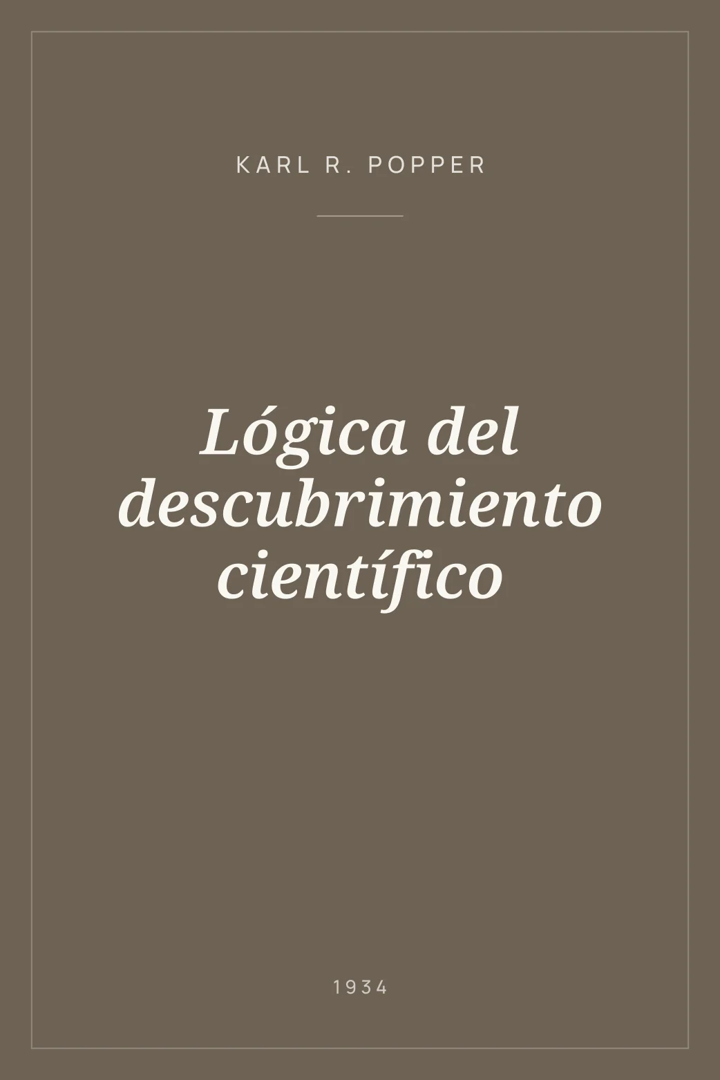 Portada de Lógica del descubrimiento científico