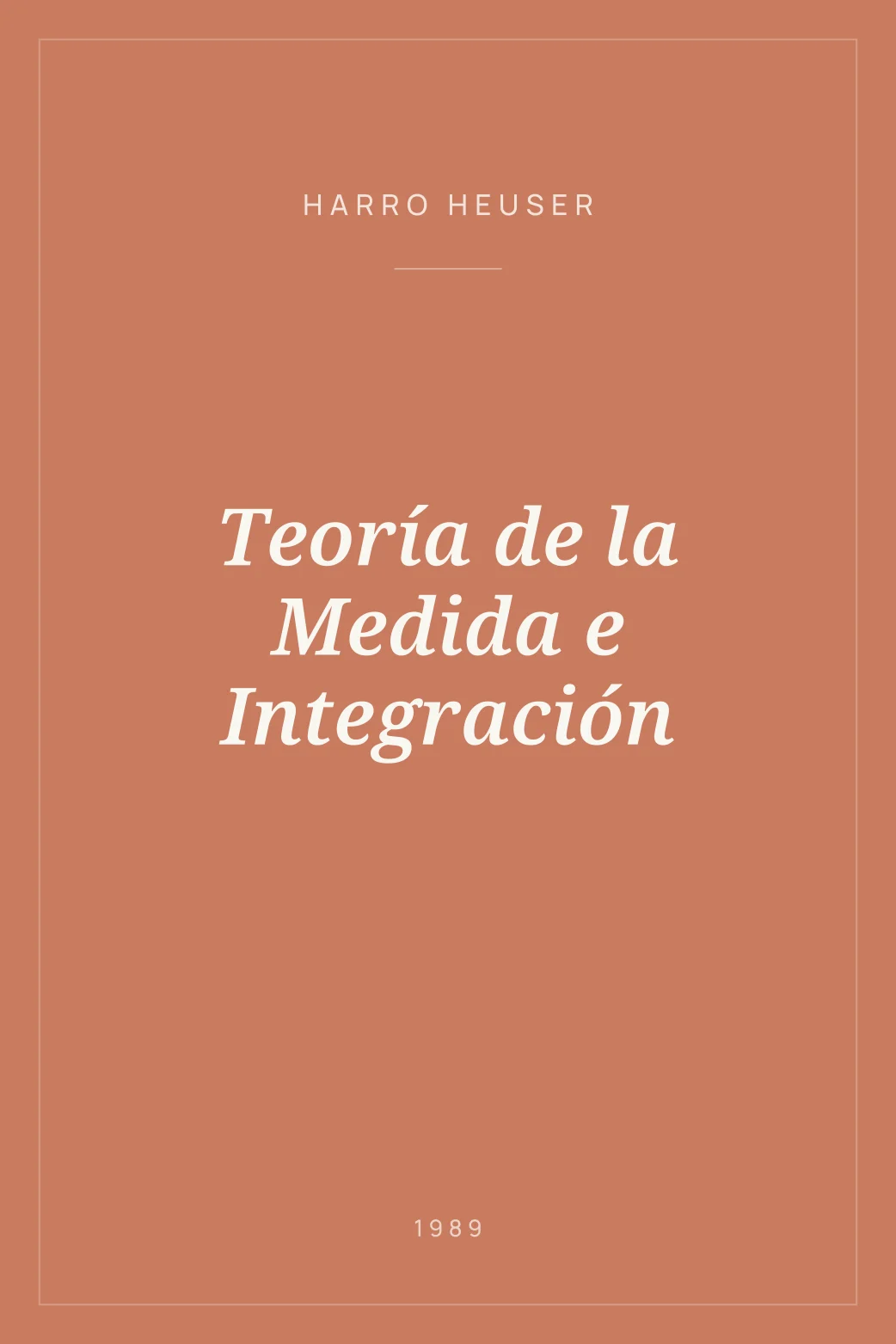 Portada de Teoría de la Medida e Integración