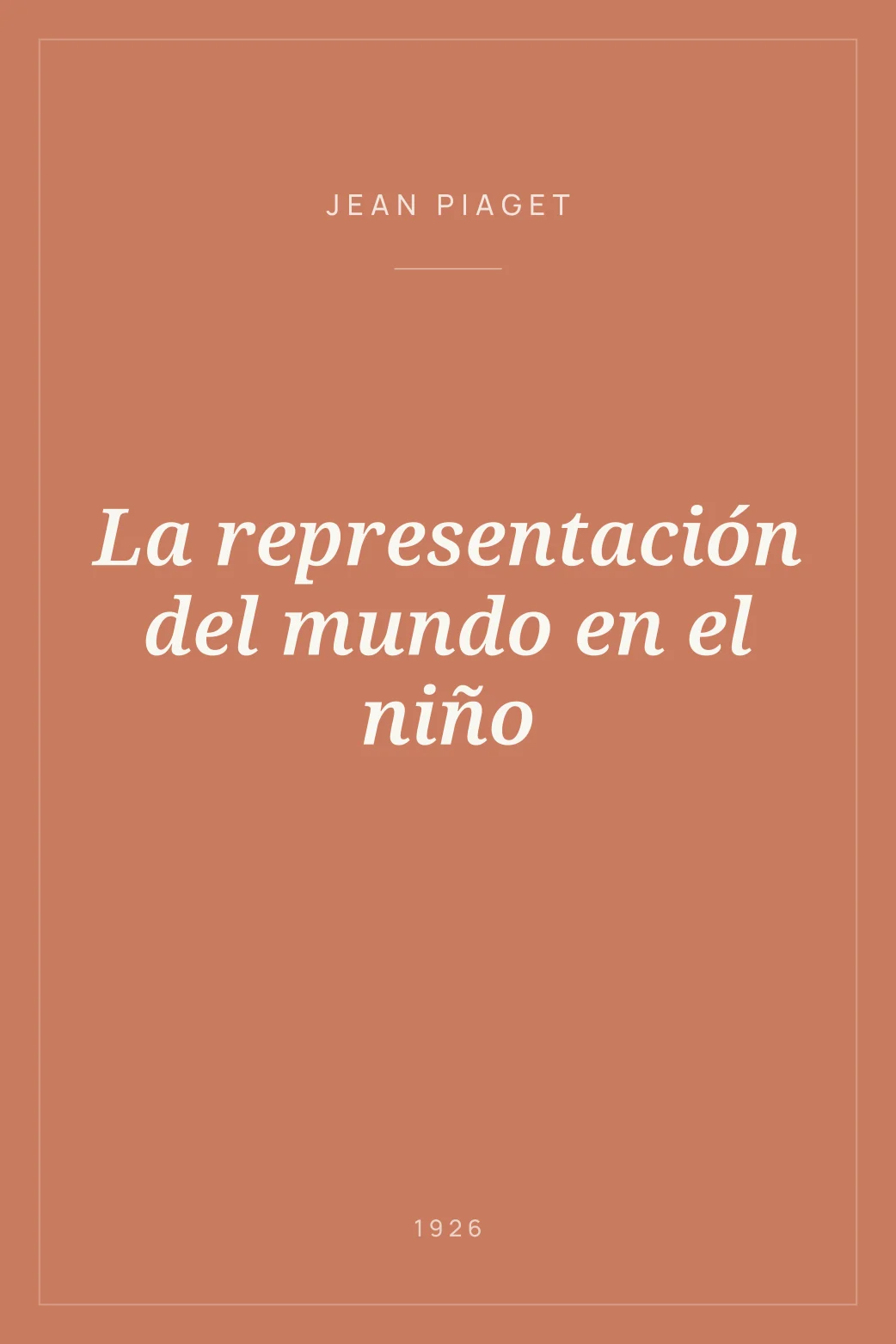 Portada de La representación del mundo en el niño