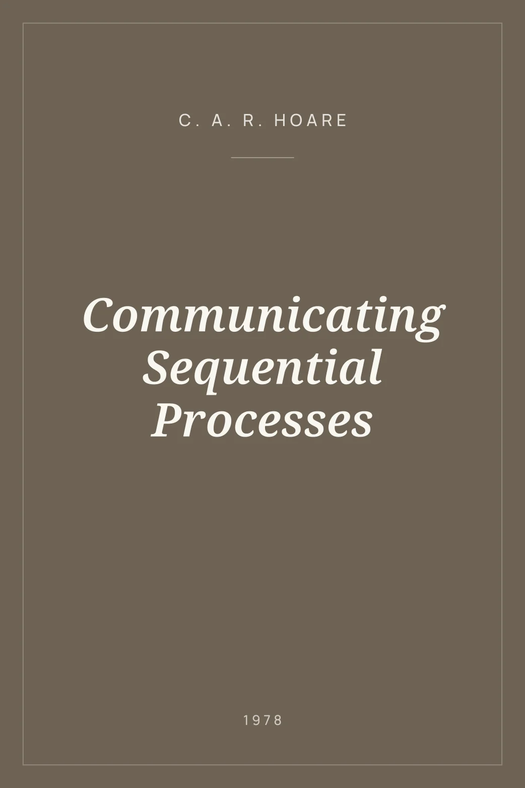 Portada de Communicating Sequential Processes