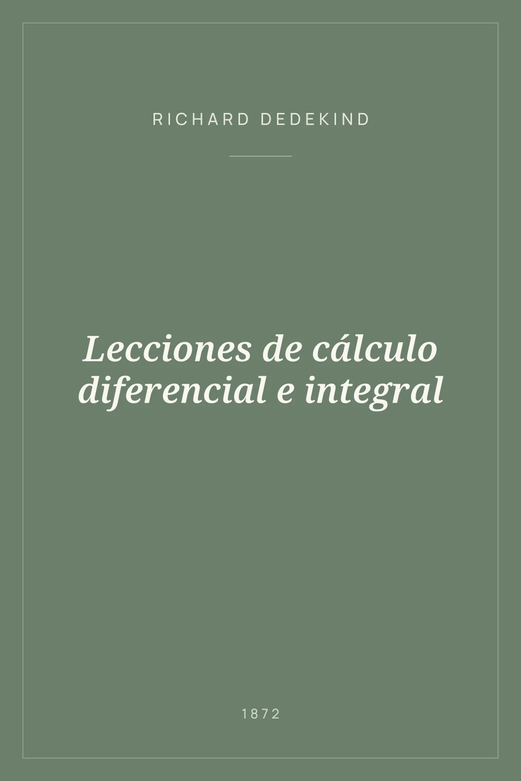 Portada de Lecciones de cálculo diferencial e integral