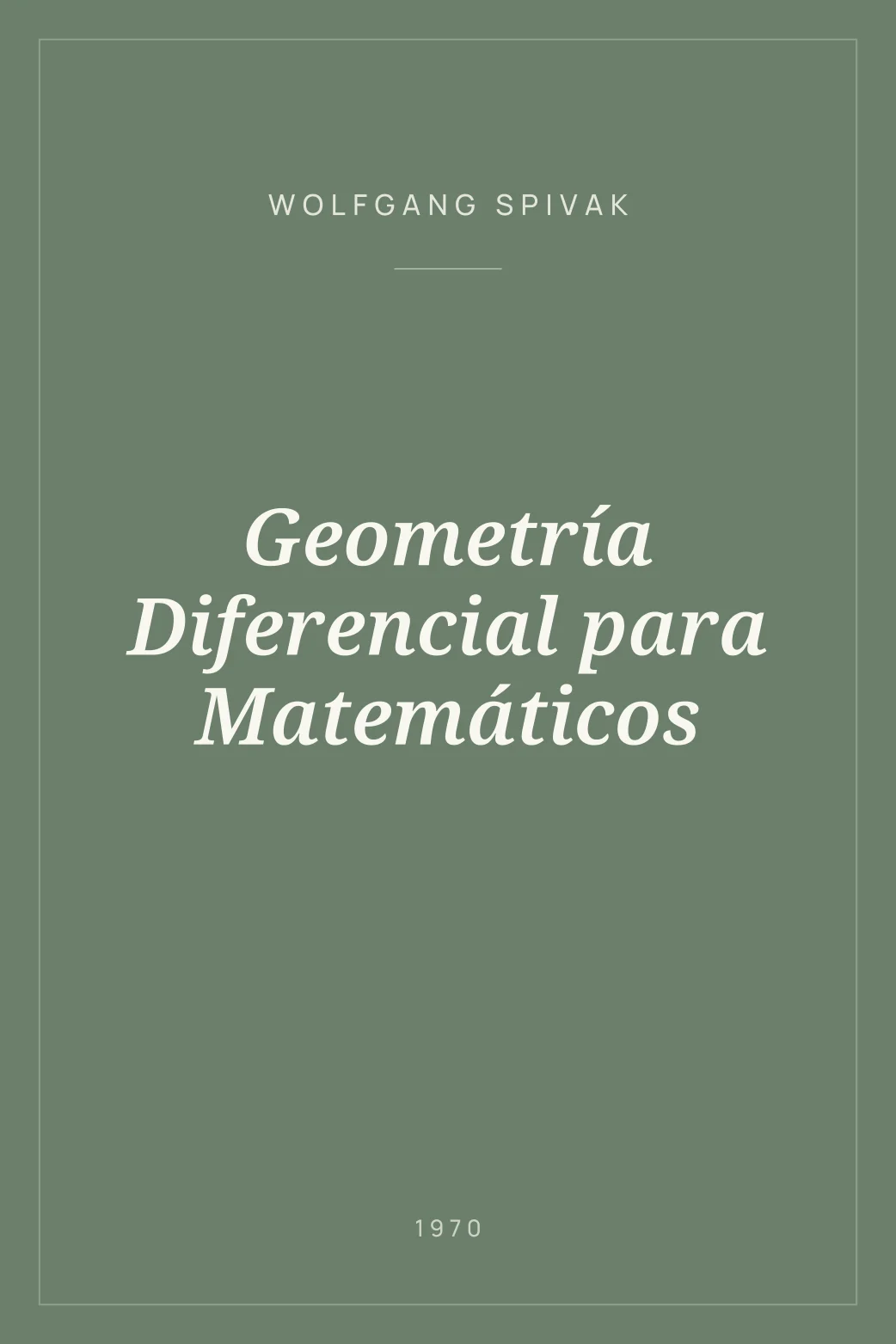 Portada de Geometría Diferencial para Matemáticos