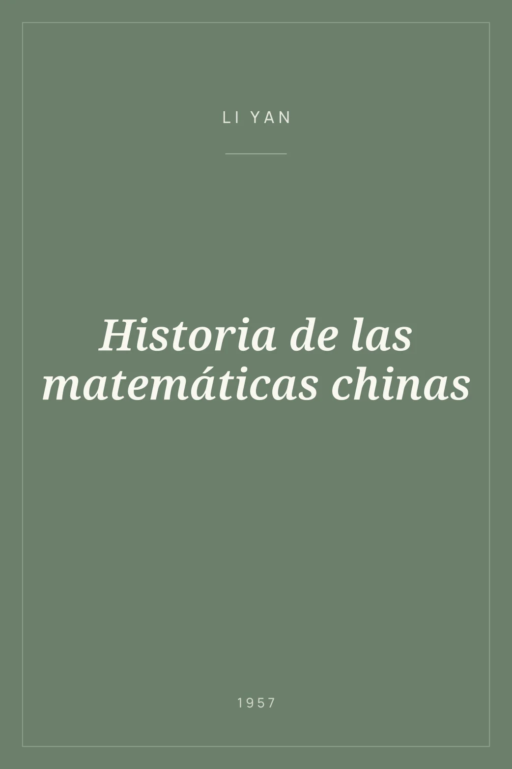 Portada de Historia de las matemáticas chinas