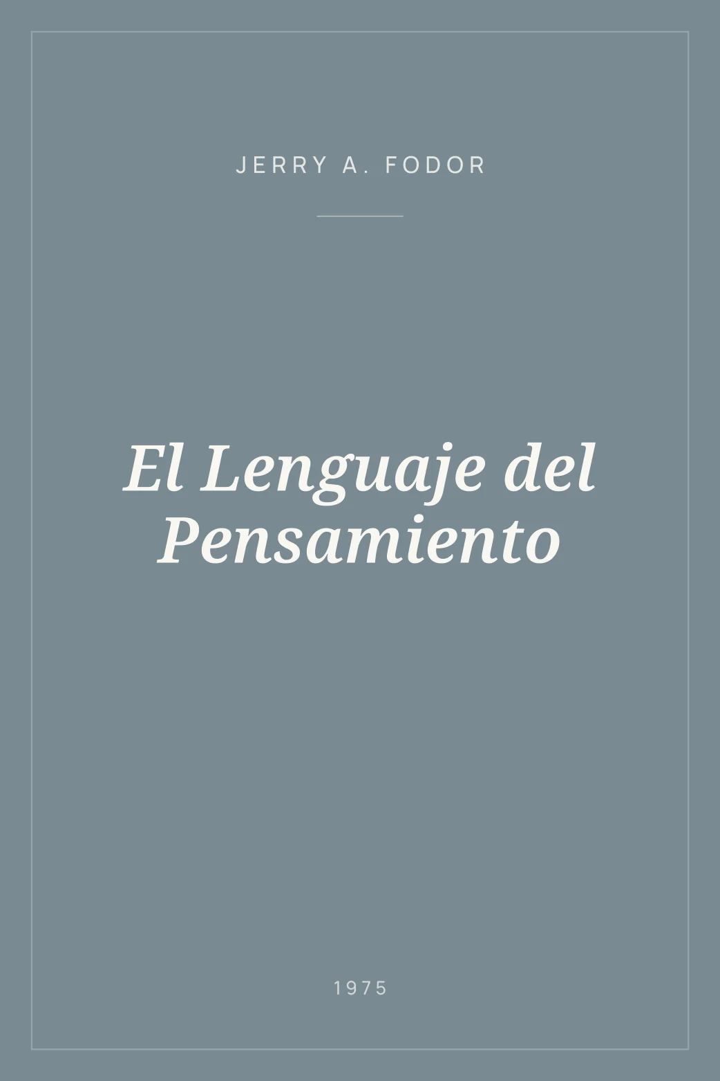 Portada de El Lenguaje del Pensamiento