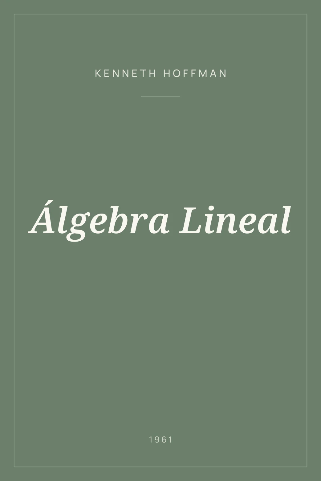 Portada de Álgebra Lineal
