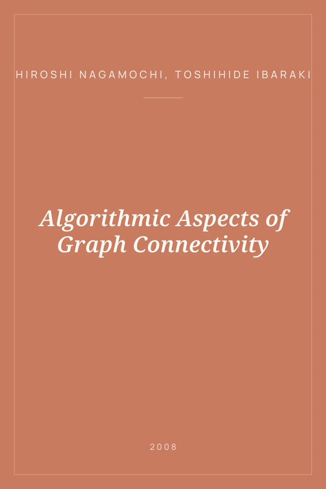 Portada de Algorithmic Aspects of Graph Connectivity