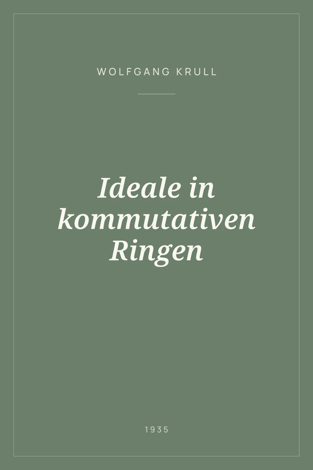 Portada de Ideale in kommutativen Ringen
