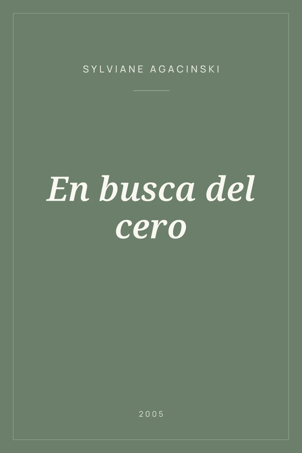 Portada de En busca del cero