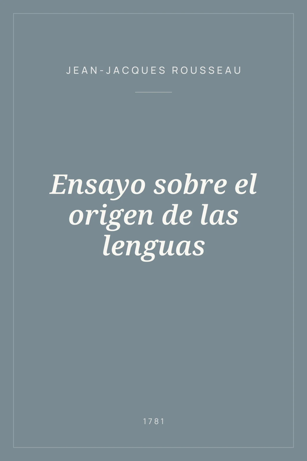 Portada de Ensayo sobre el origen de las lenguas