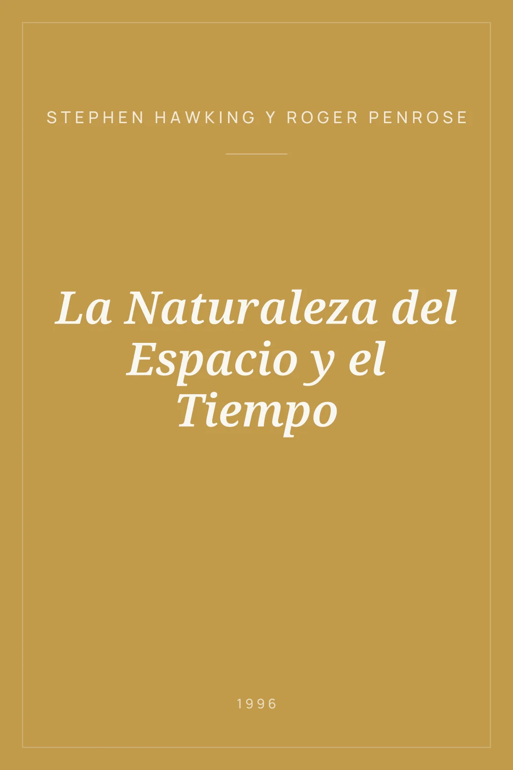 Portada de La Naturaleza del Espacio y el Tiempo
