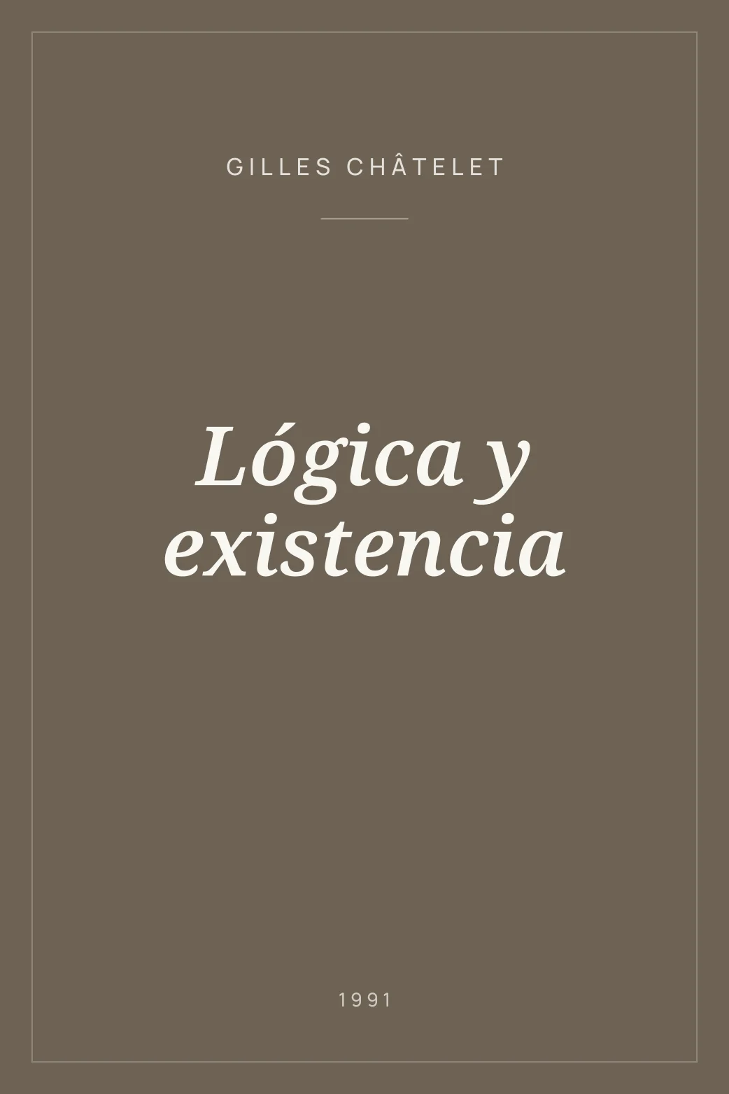 Portada de Lógica y existencia