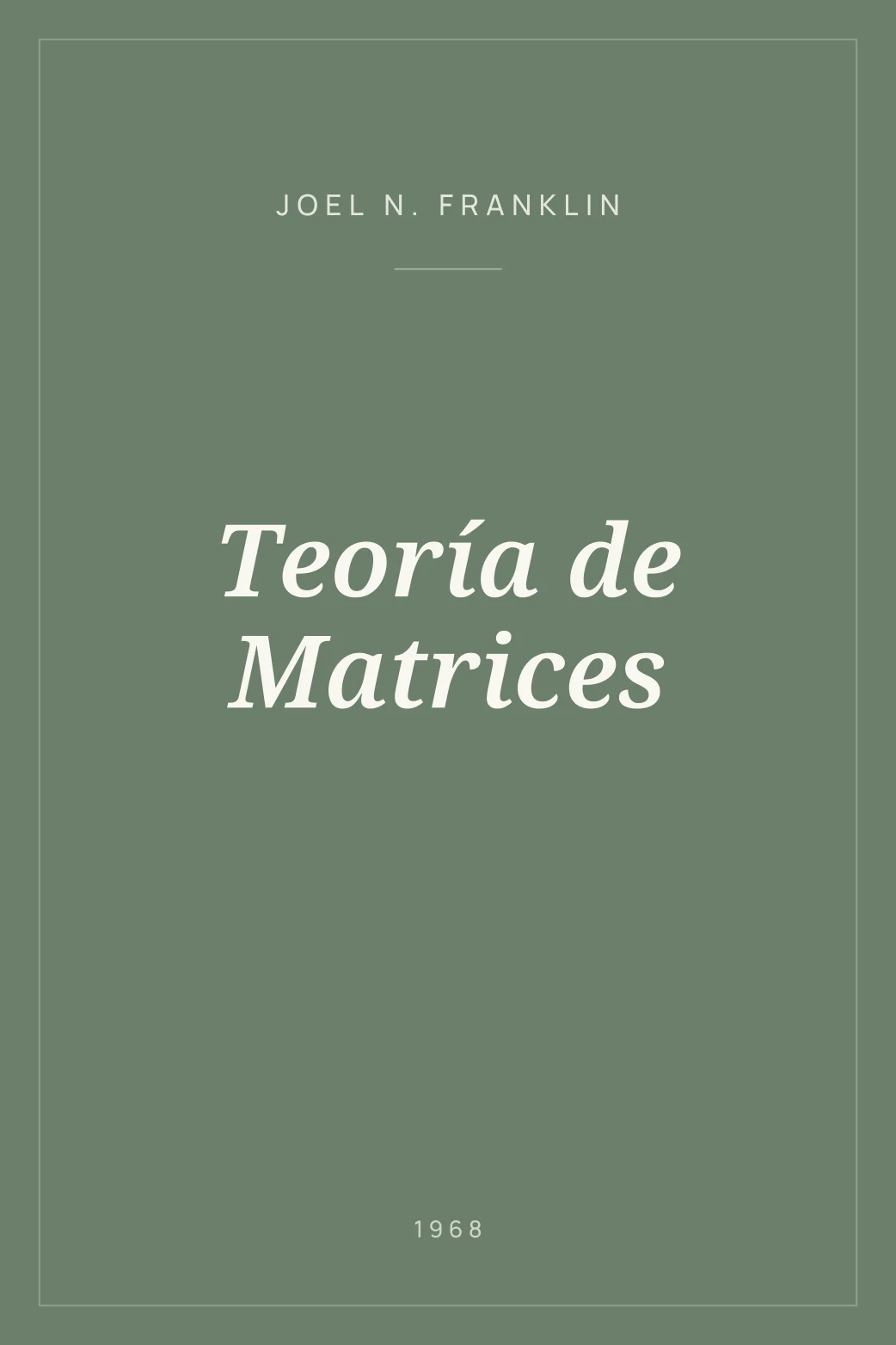 Portada de Teoría de Matrices