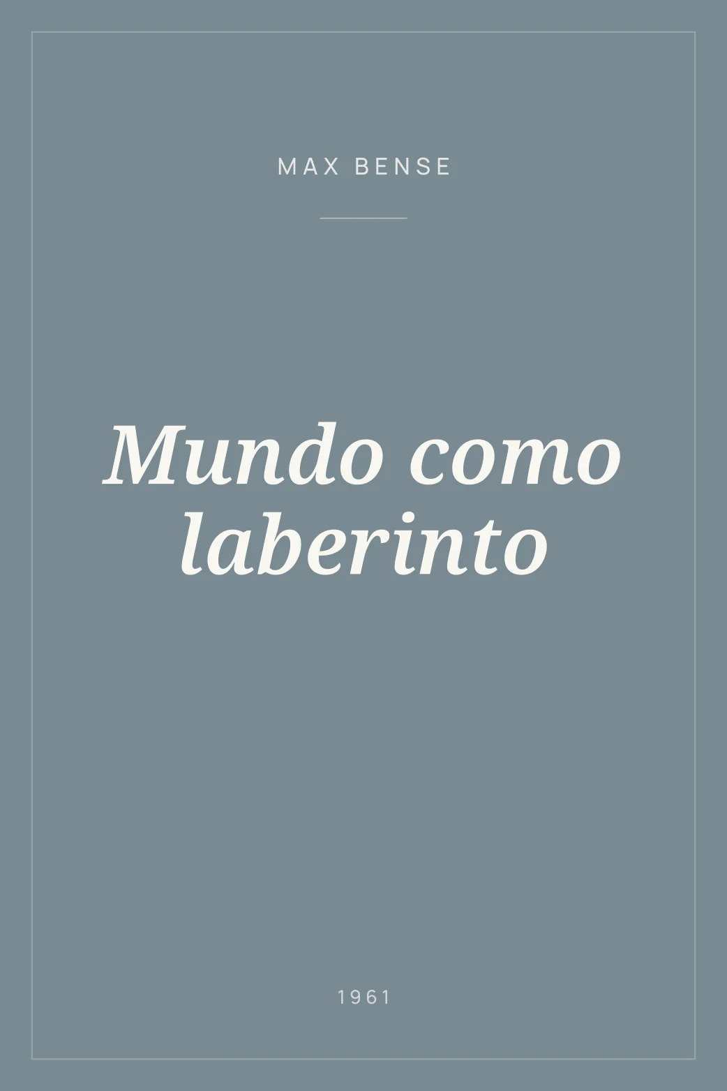 Portada de Mundo como laberinto