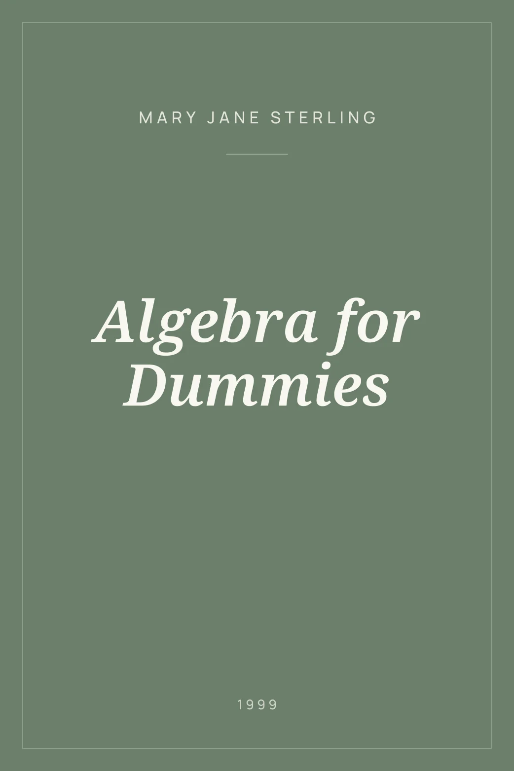 Portada de Algebra for Dummies