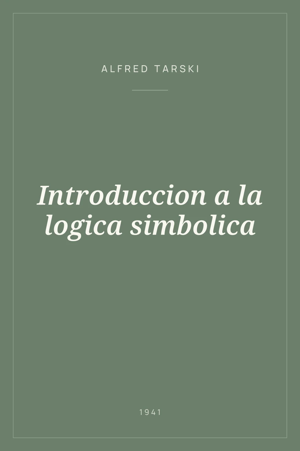 Portada de Introduccion a la logica simbolica