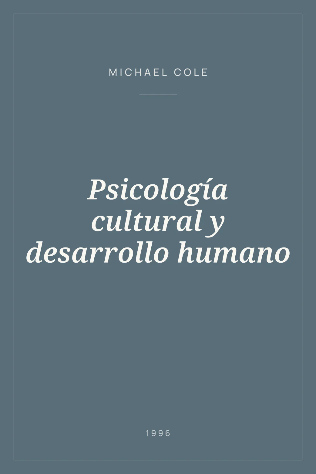Portada de Psicología cultural y desarrollo humano