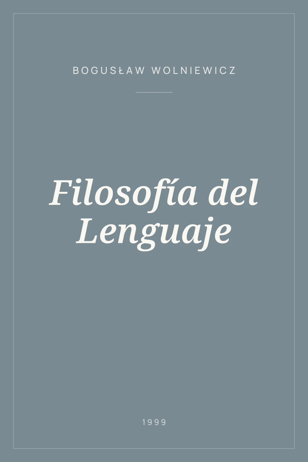 Portada de Filosofía del Lenguaje