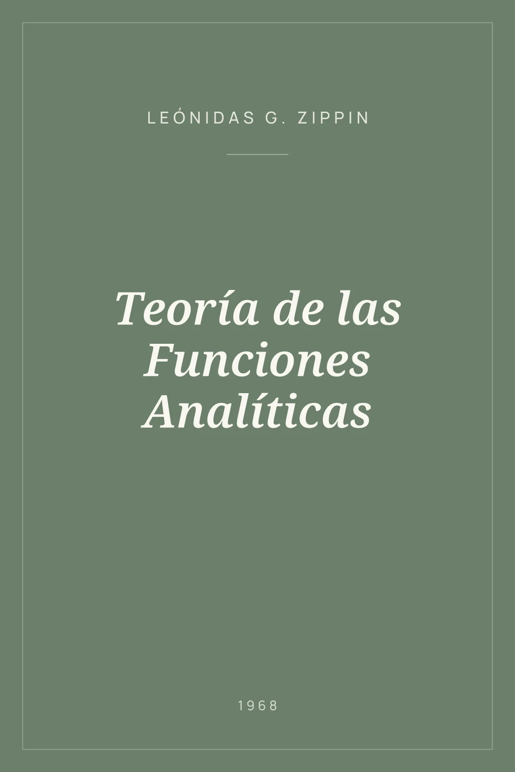 Portada de Teoría de las Funciones Analíticas