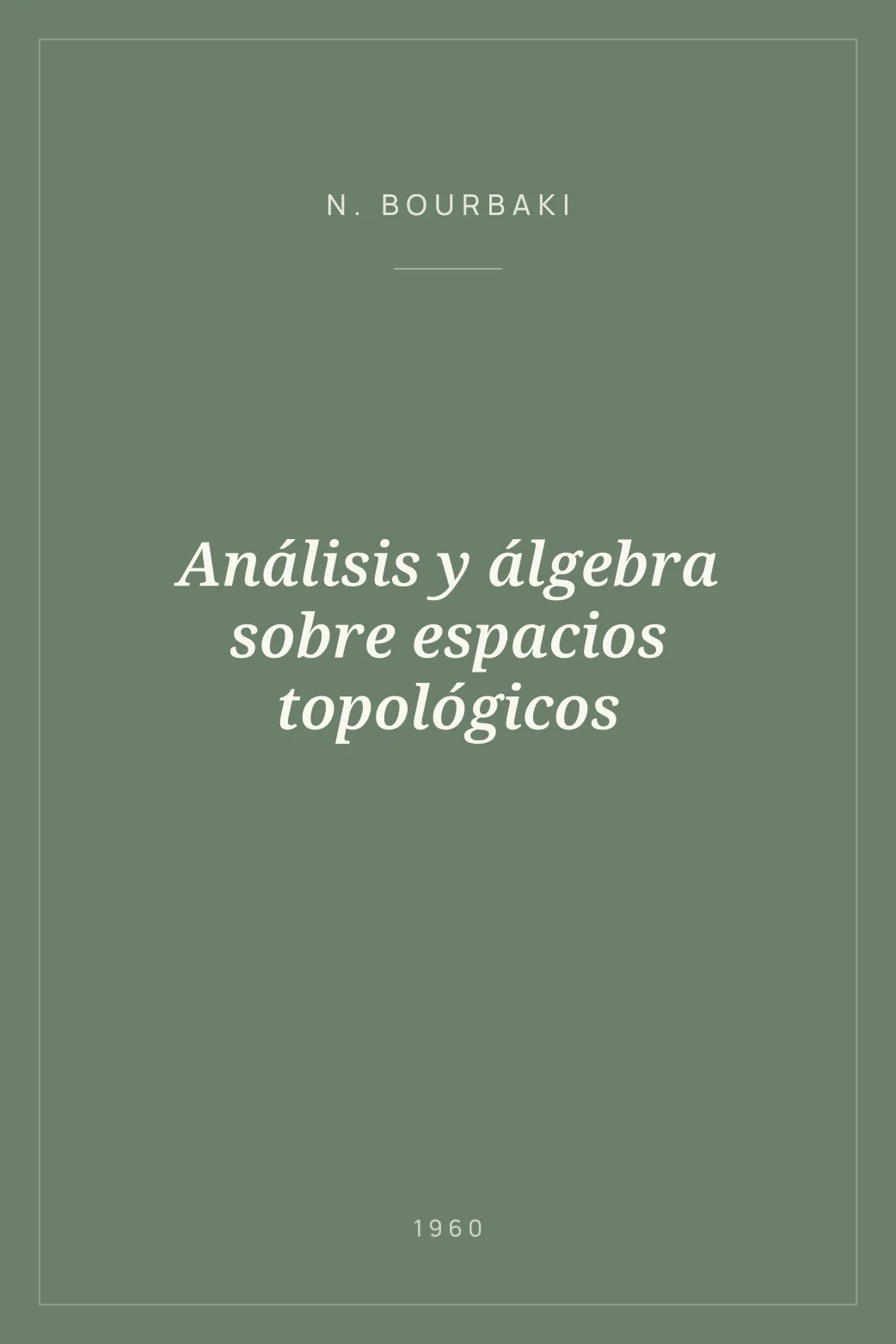 Portada de Análisis y álgebra sobre espacios topológicos