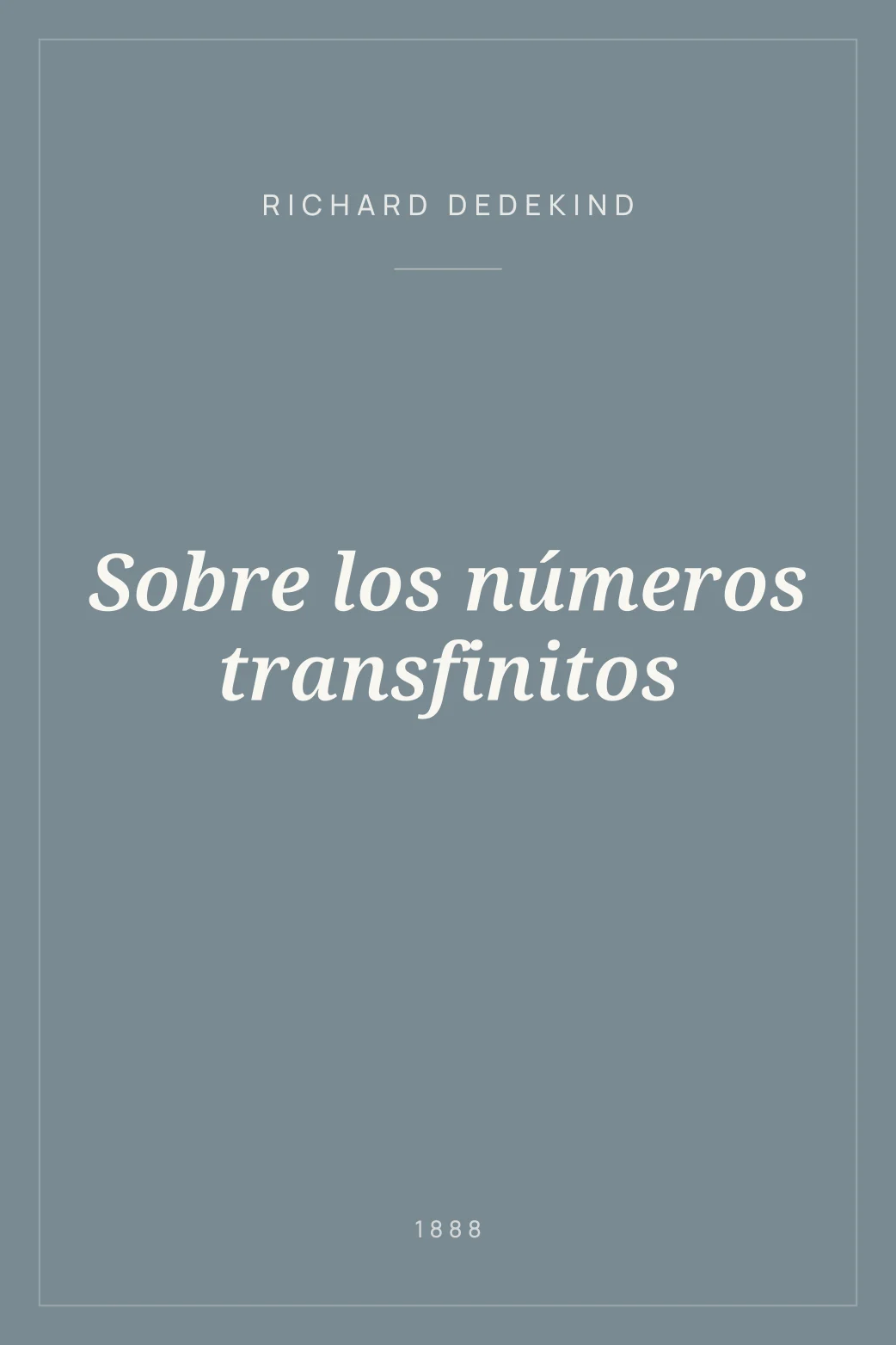 Portada de Sobre los números transfinitos