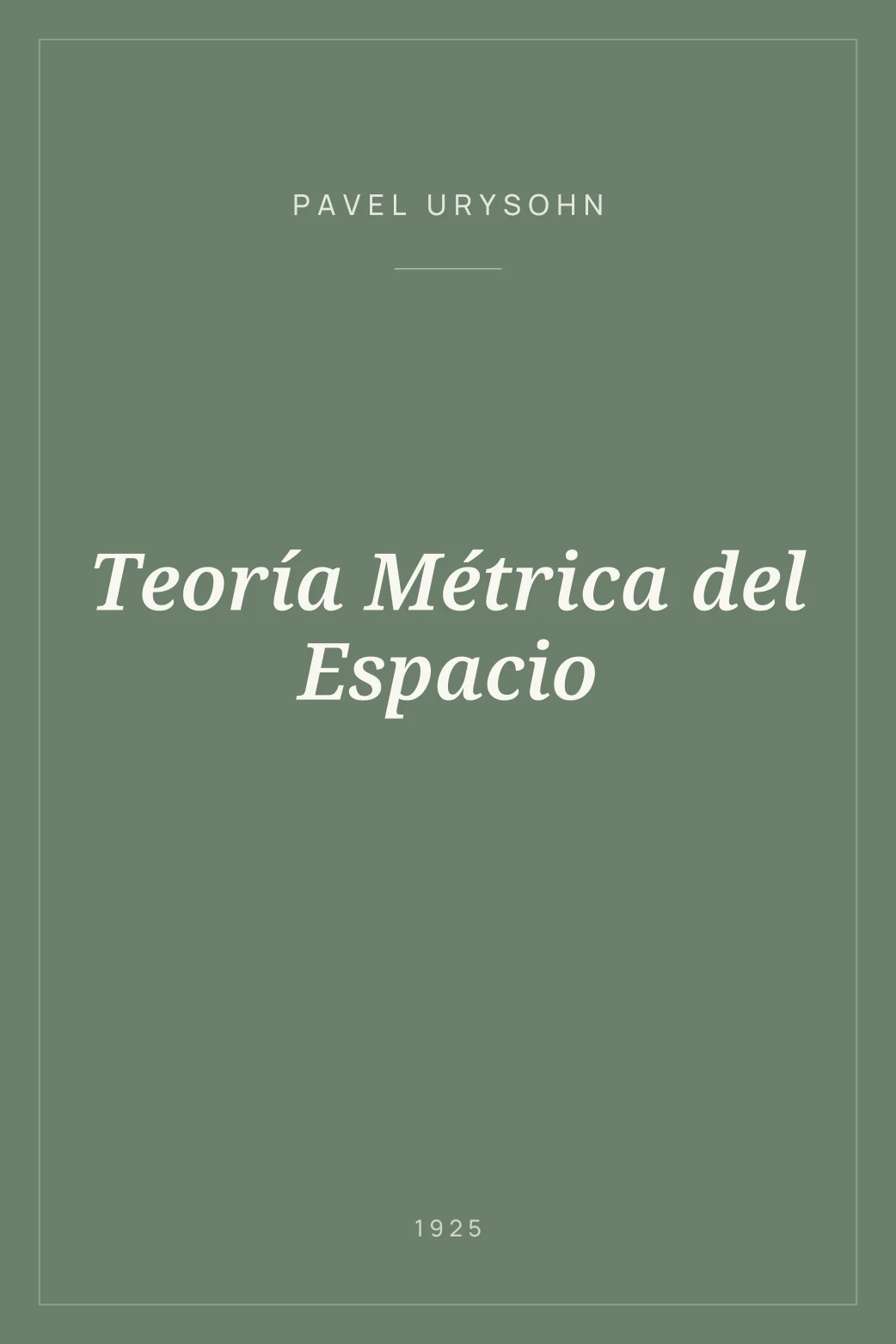 Portada de Teoría Métrica del Espacio