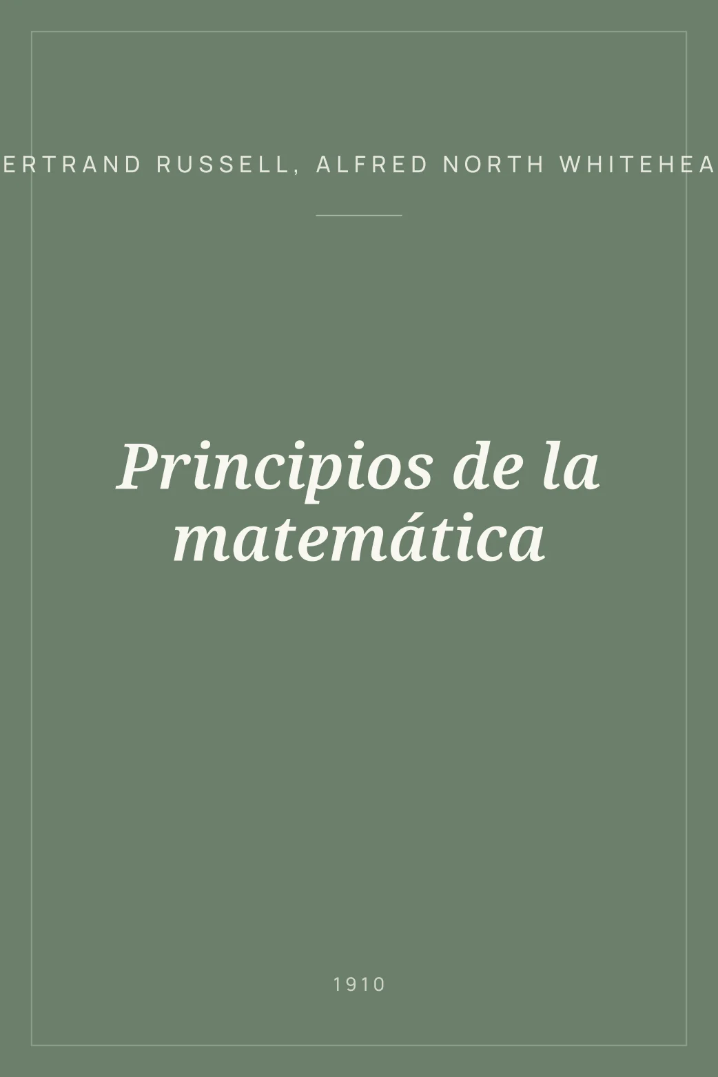 Portada de Principios de la matemática