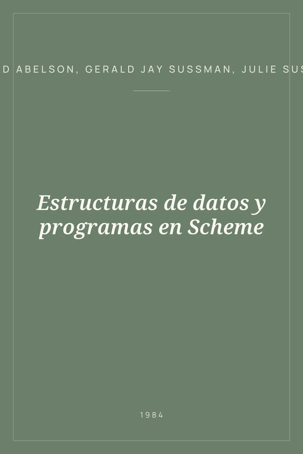 Portada de Estructuras de datos y programas en Scheme