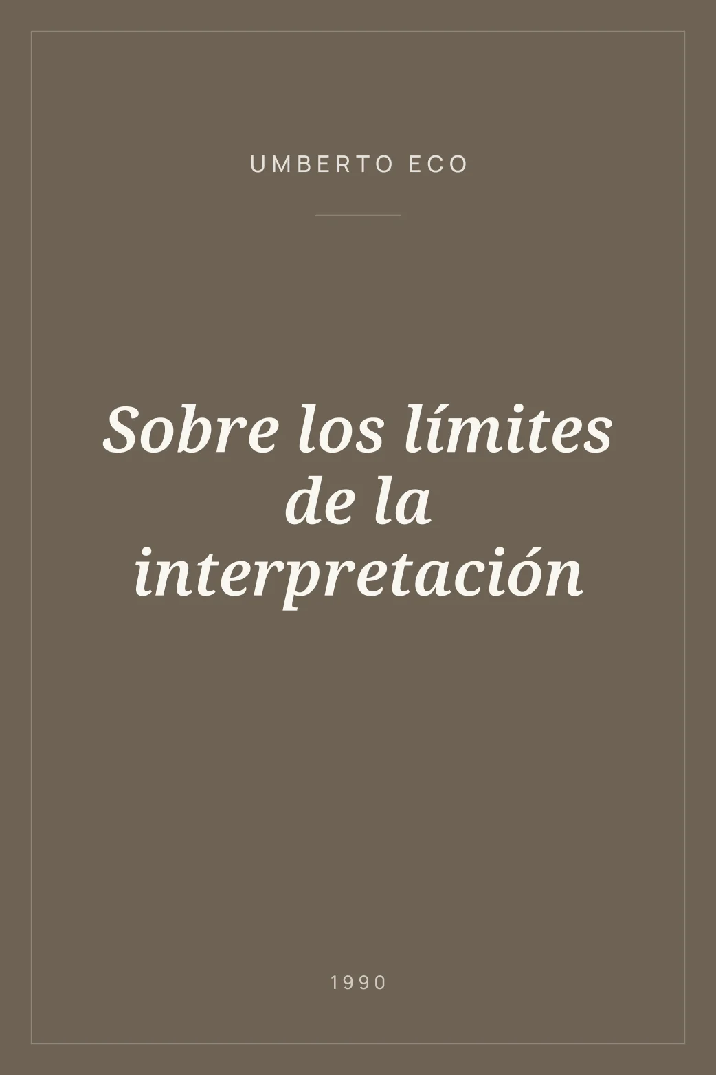 Portada de Sobre los límites de la interpretación