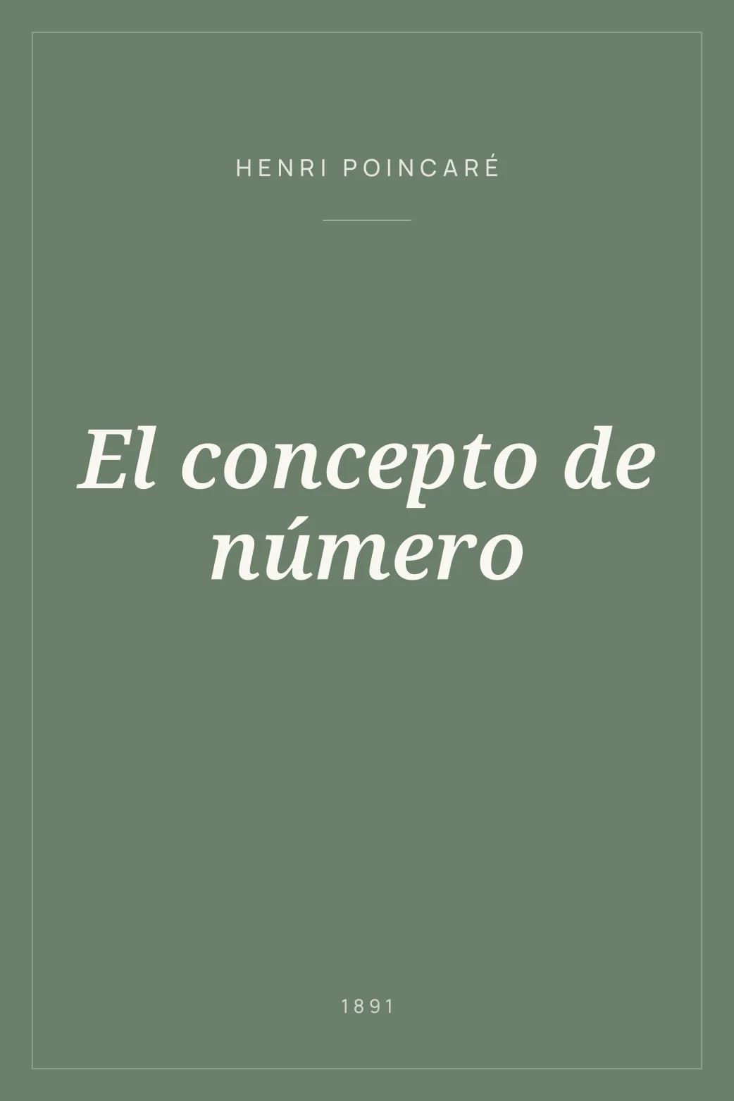 Portada de El concepto de número