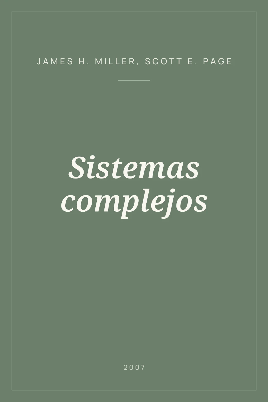 Portada de Sistemas complejos